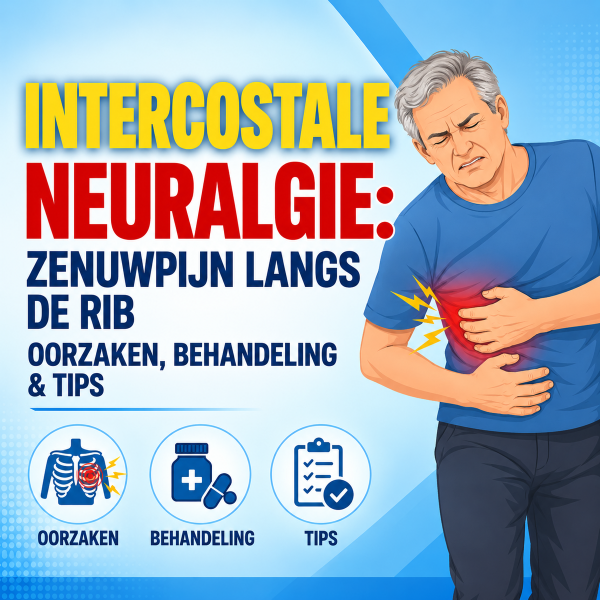 Intercostale neuralgie: zenuwpijn langs de rib — oorzaken en behandeling