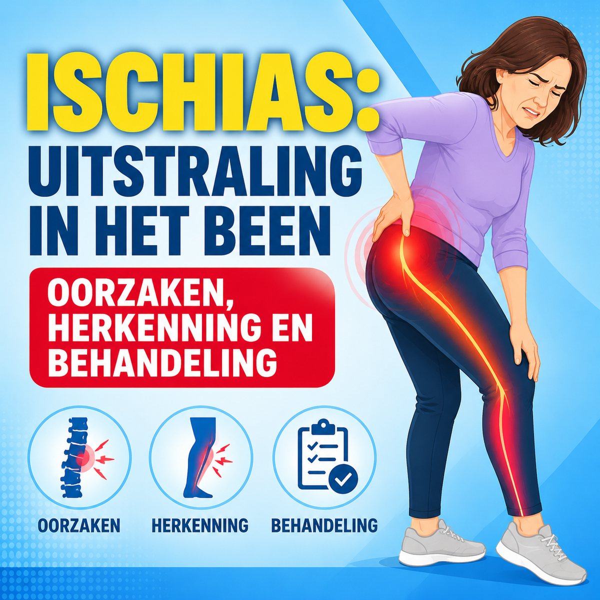 Ischias: uitstraling in het been — oorzaken, herkenning en behandeling