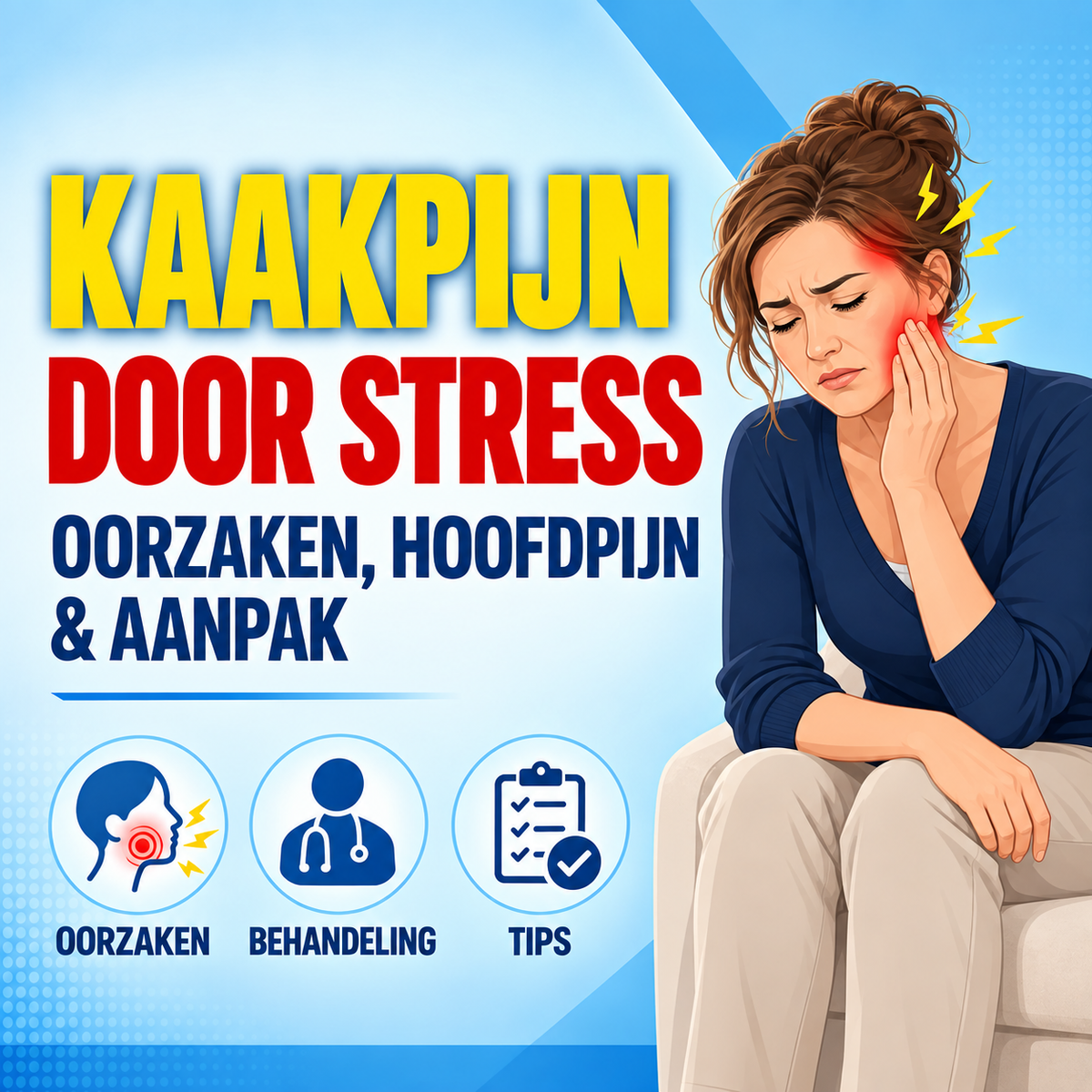 Kaakpijn door stress en spanningshoofdpijn: oorzaken en aanpak