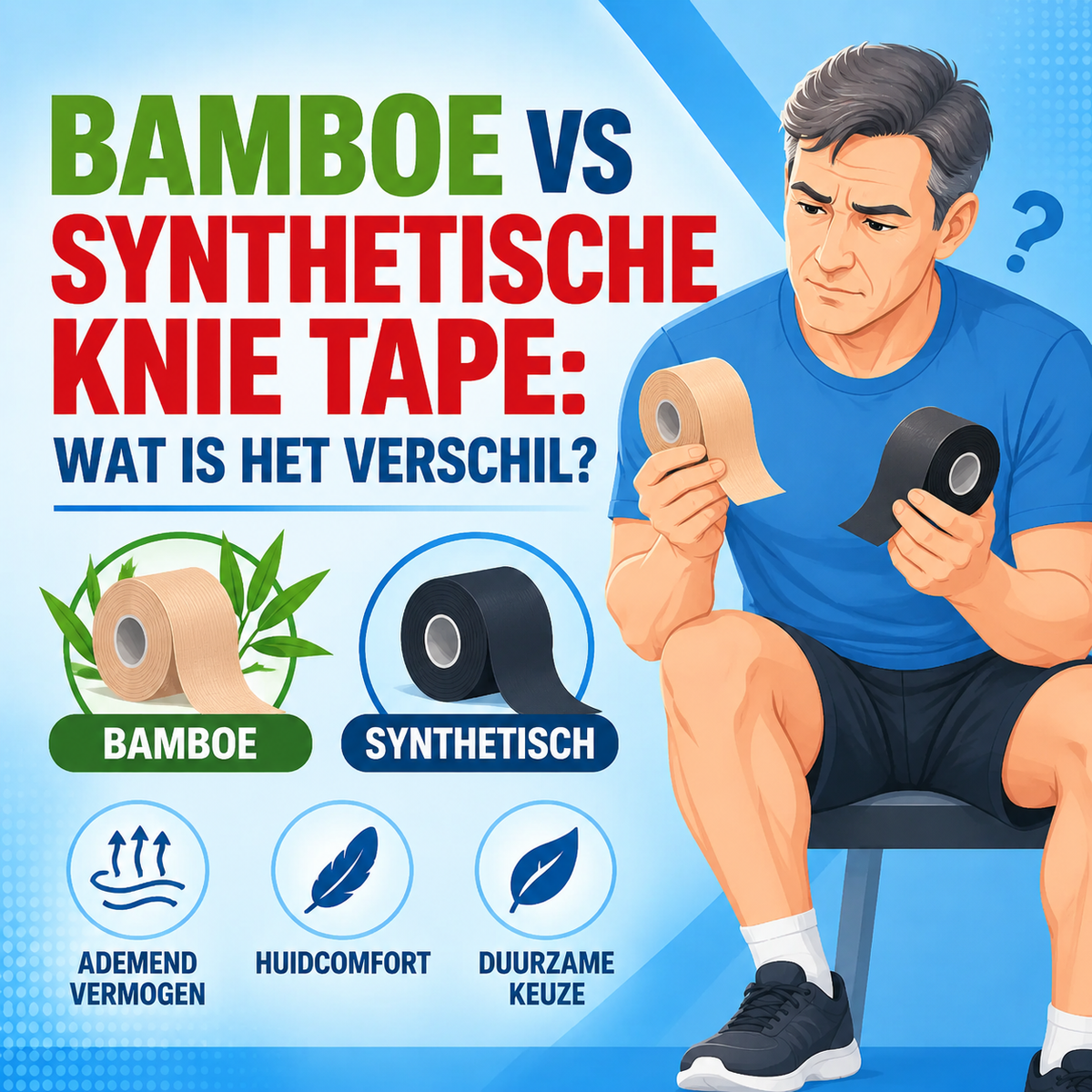 Bamboe vs synthetische knie tape: wat is het verschil?