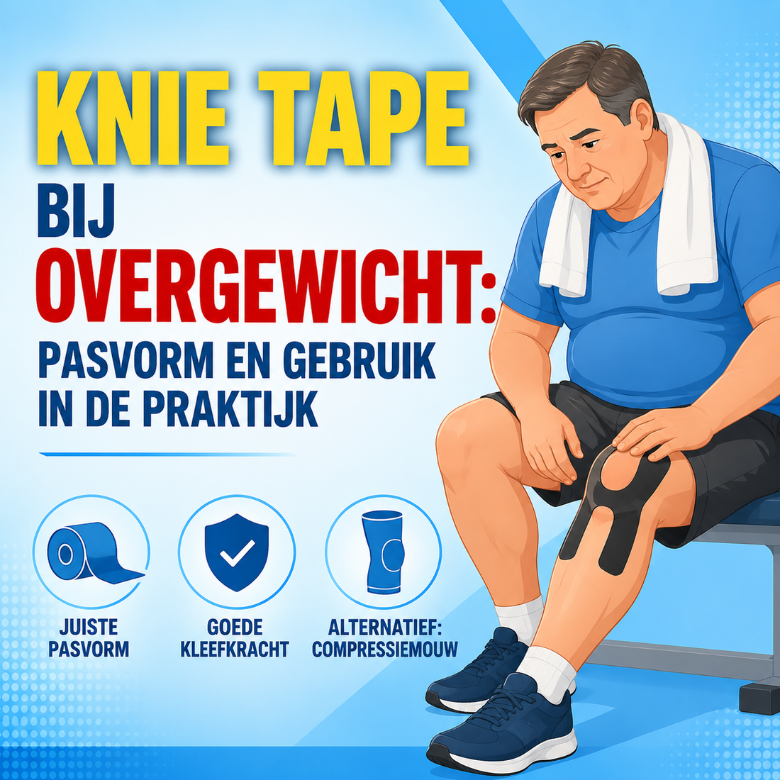 Knie tape bij overgewicht: pasvorm en gebruik in de praktijk