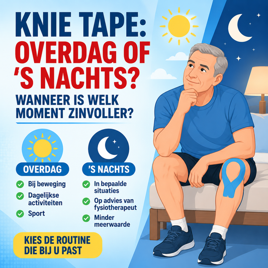 Knie tape overdag of 's nachts: wanneer is welk moment zinvoller?