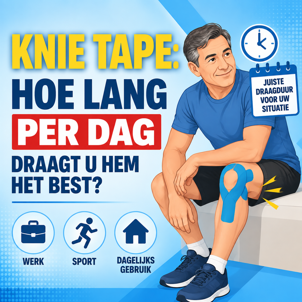 Knie tape: hoe lang per dag draagt u hem het best?
