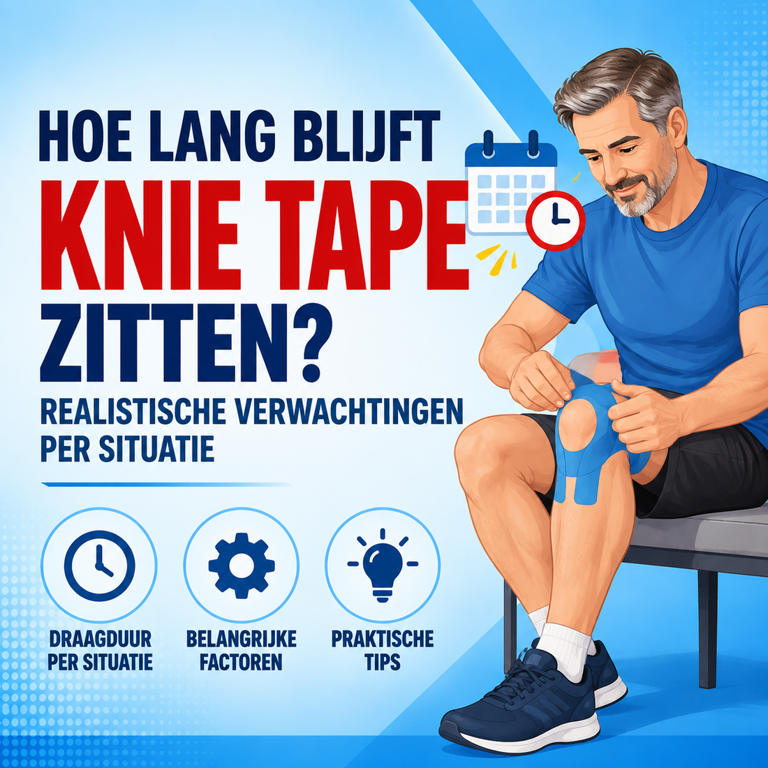 Hoe lang blijft knie tape zitten? Realistische verwachtingen per situatie