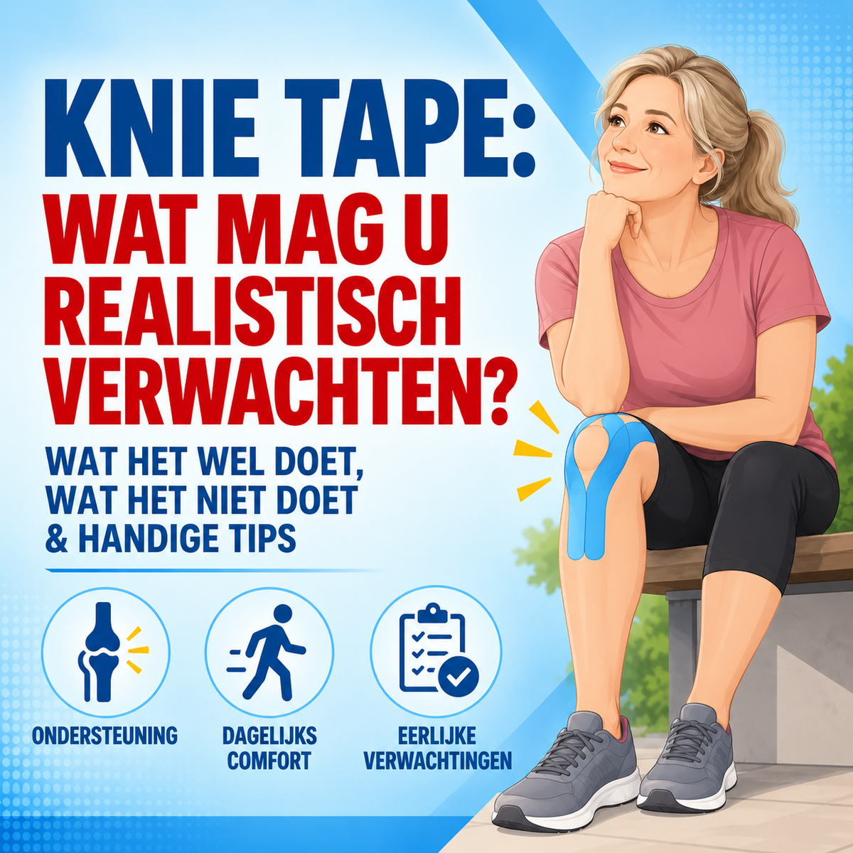 Knie tape: wat mag u realistisch verwachten?