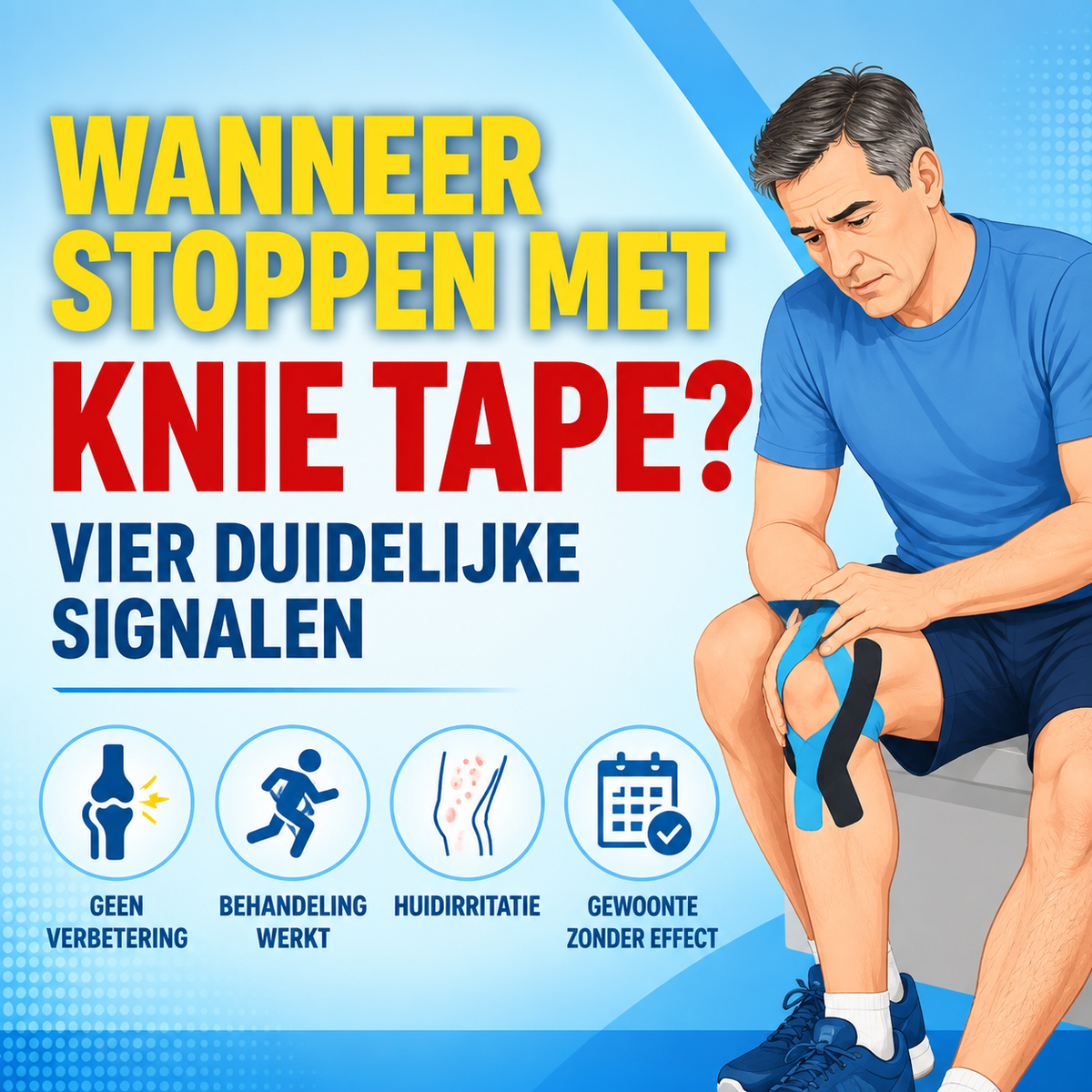 Wanneer stoppen met knie tape? Vier duidelijke signalen