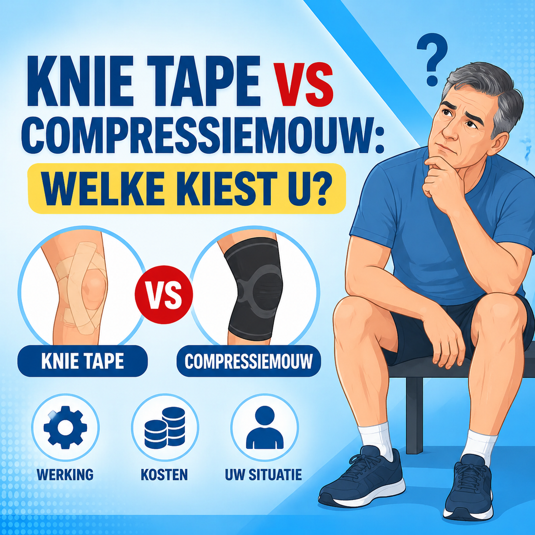 Knie tape vs compressiemouw: welke kiest u voor uw situatie?