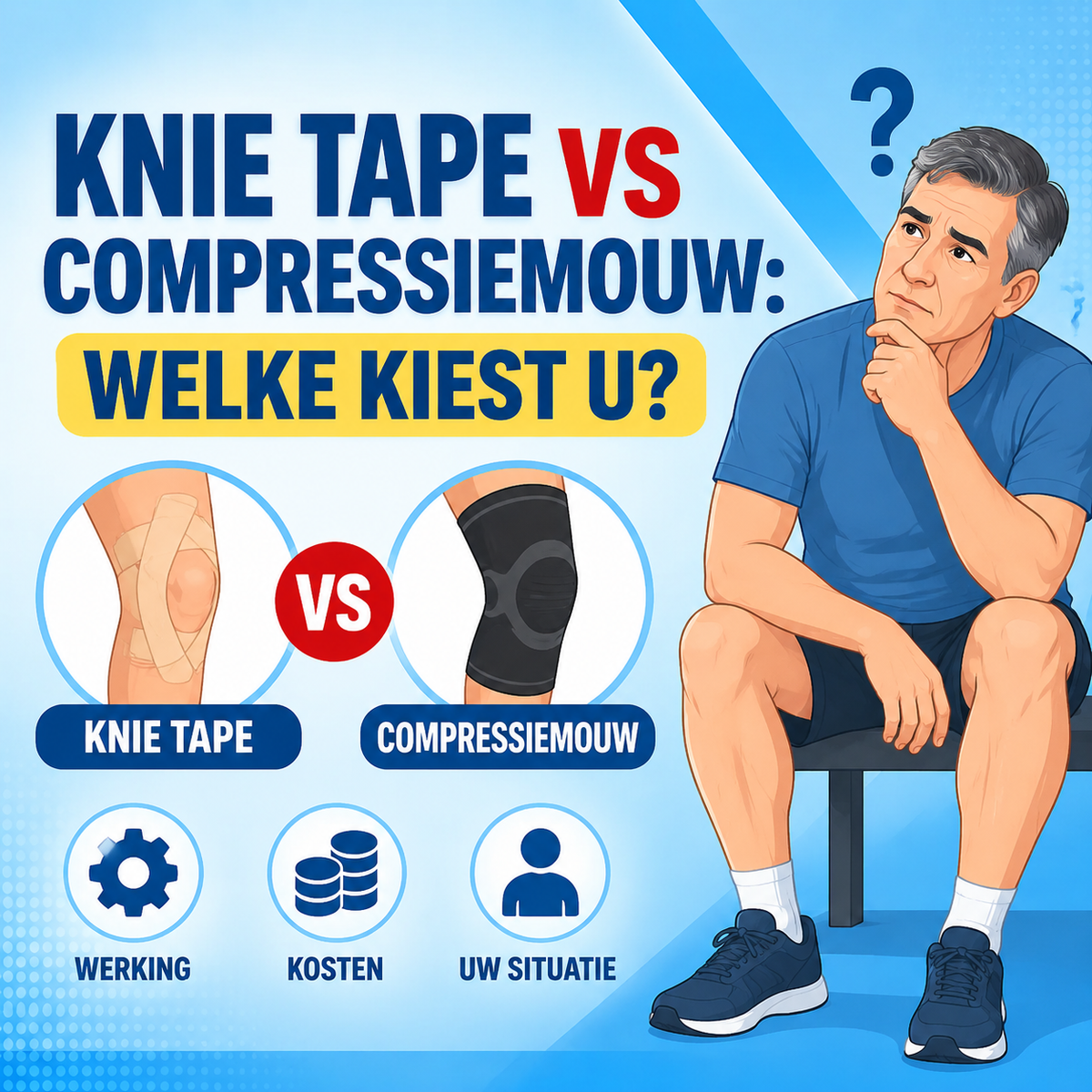 Knie tape vs compressiemouw: welke kiest u voor uw situatie?