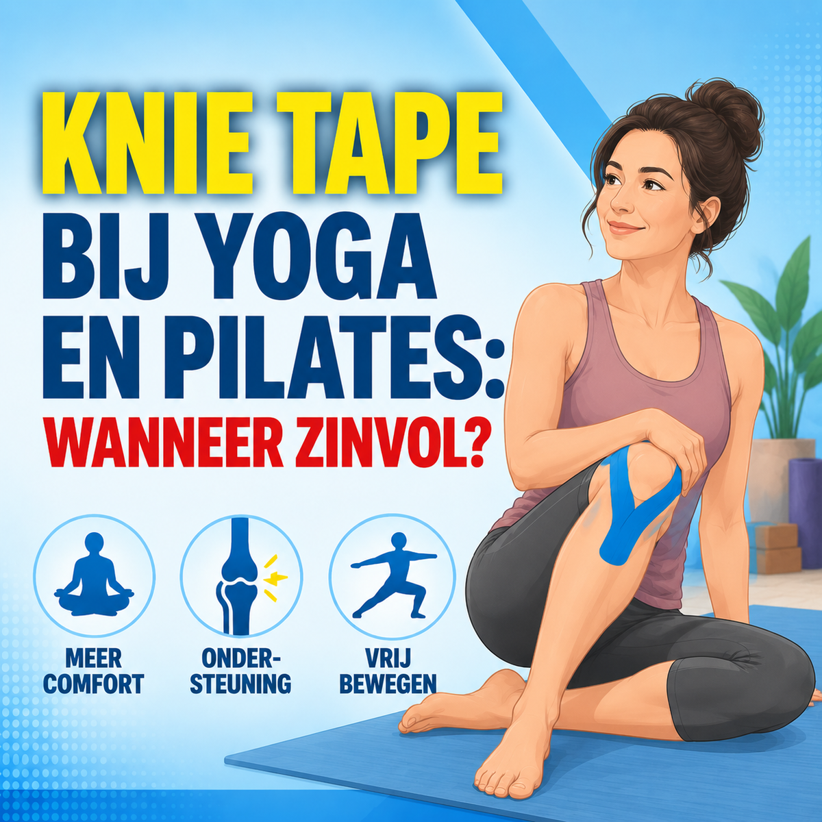 Knie tape bij yoga en pilates: wanneer zinvol?