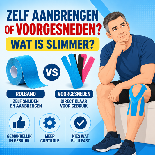Knie tape zelf aanbrengen of voorgesneden kopen: wat is slimmer?