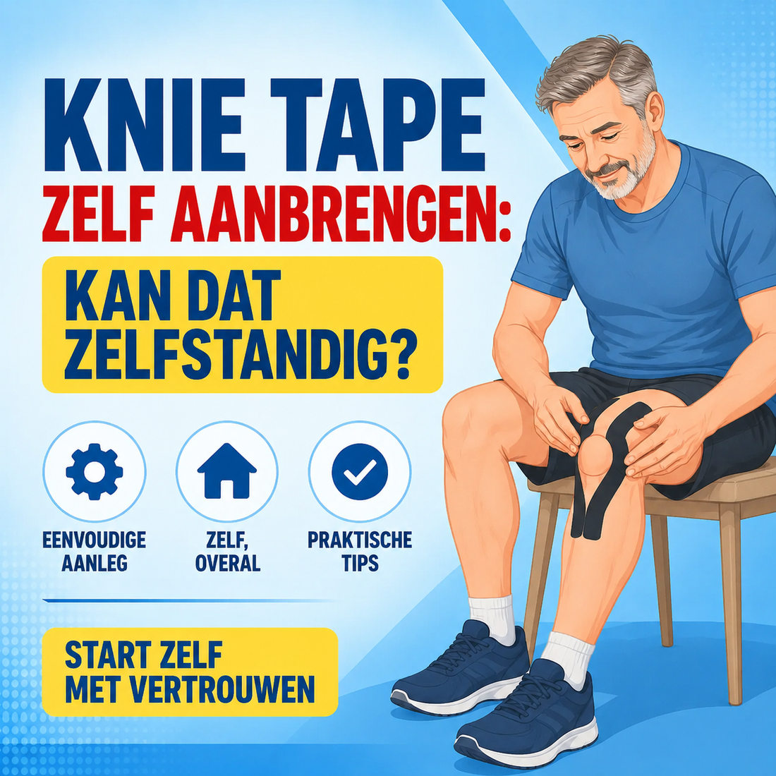 Knie tape zelf aanbrengen: kan dat zelfstandig?
