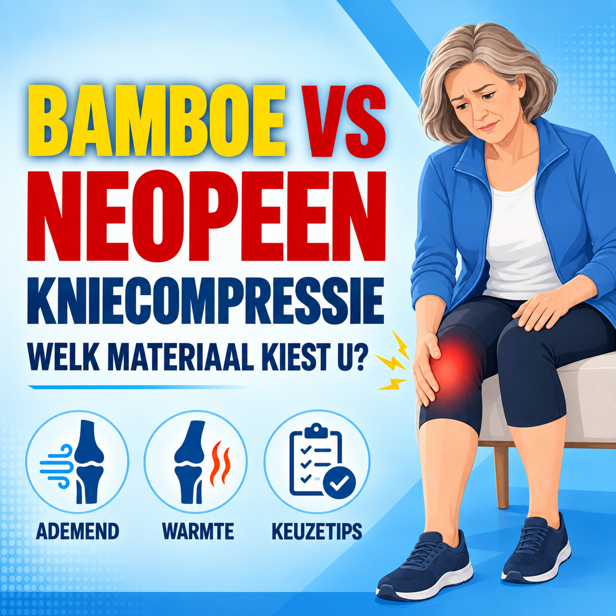 Bamboe vs neopreen kniecompressie: welk materiaal kiest u?