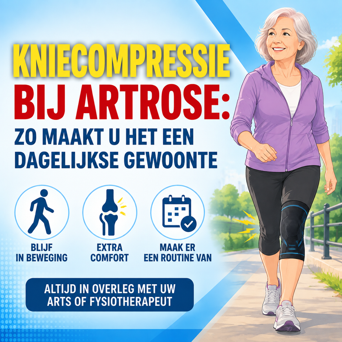 Kniecompressie bij artrose: zo maakt u het tot een dagelijkse gewoonte