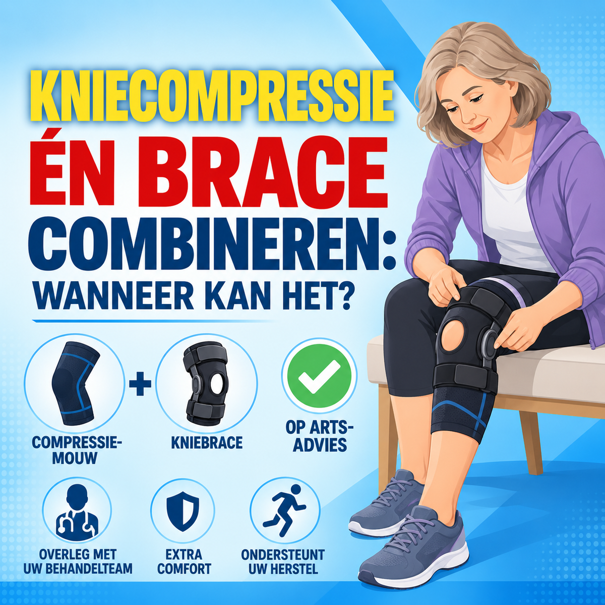 Kniecompressie én brace combineren: wanneer kan het?