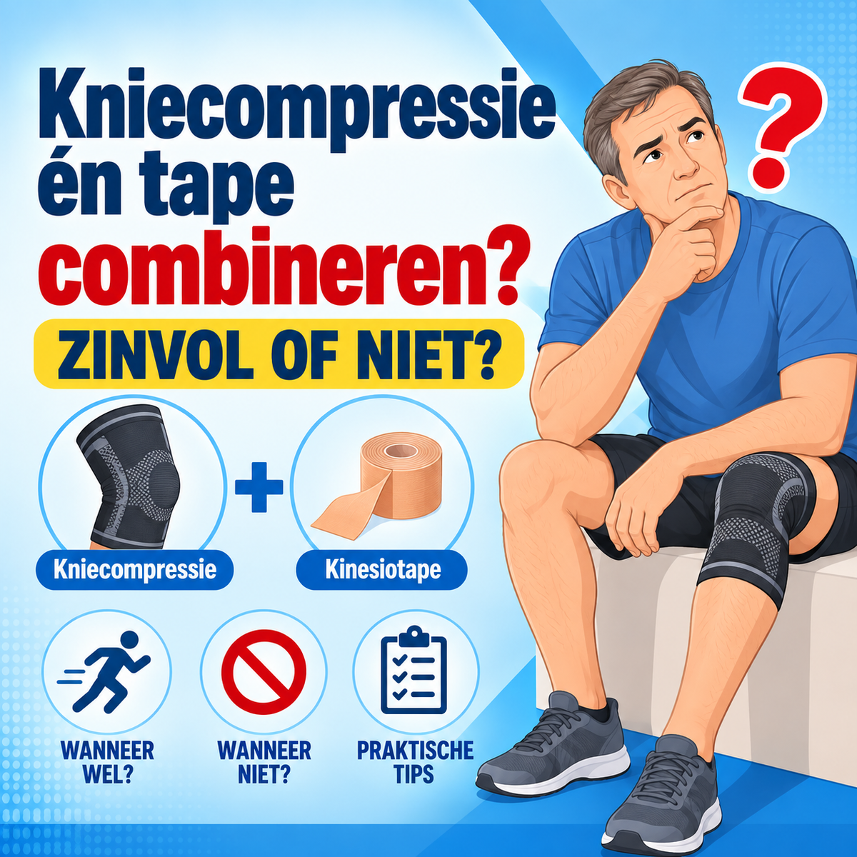 Kniecompressie én tape combineren: zinvol of niet?