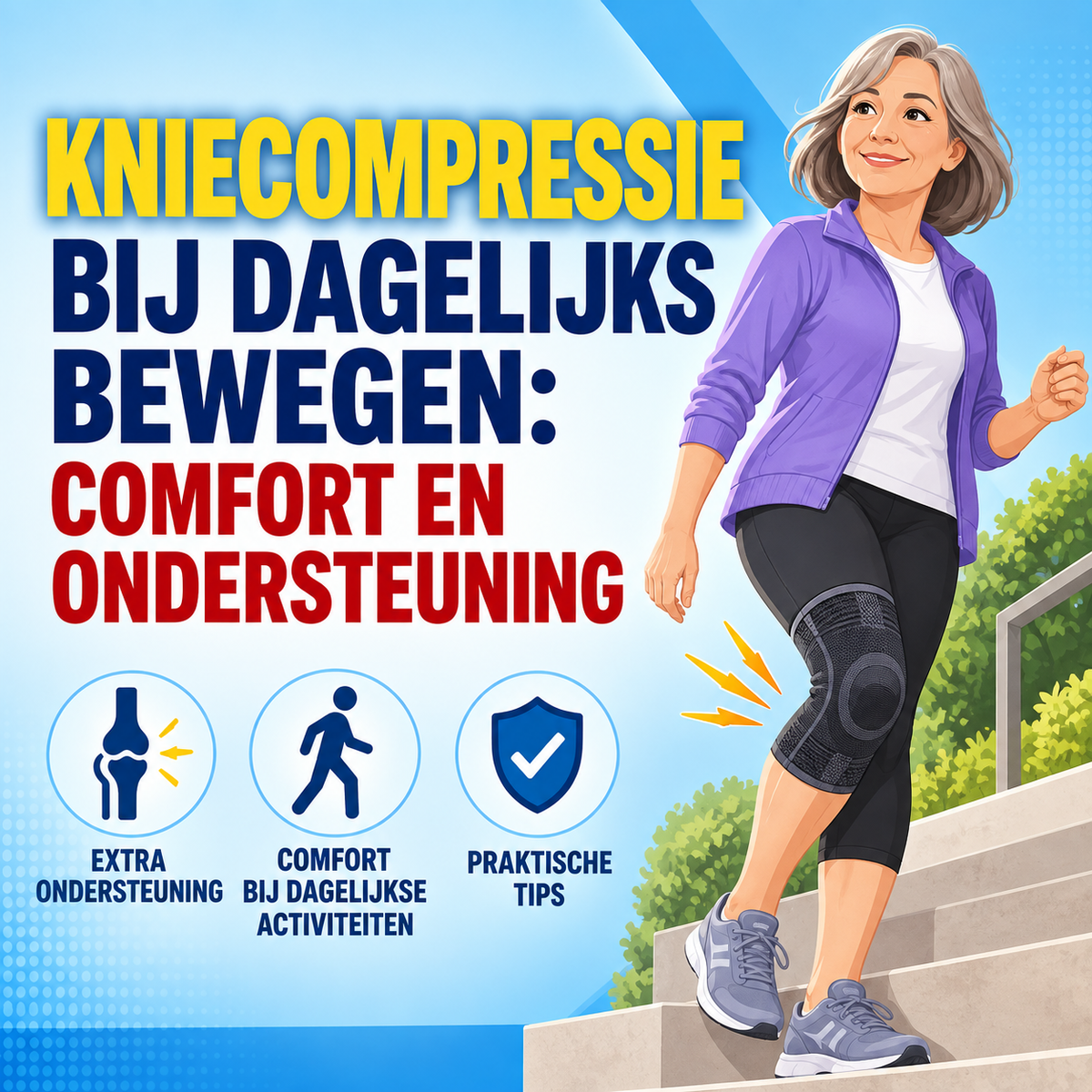 Kniecompressie bij dagelijks bewegen: comfort en ondersteuning