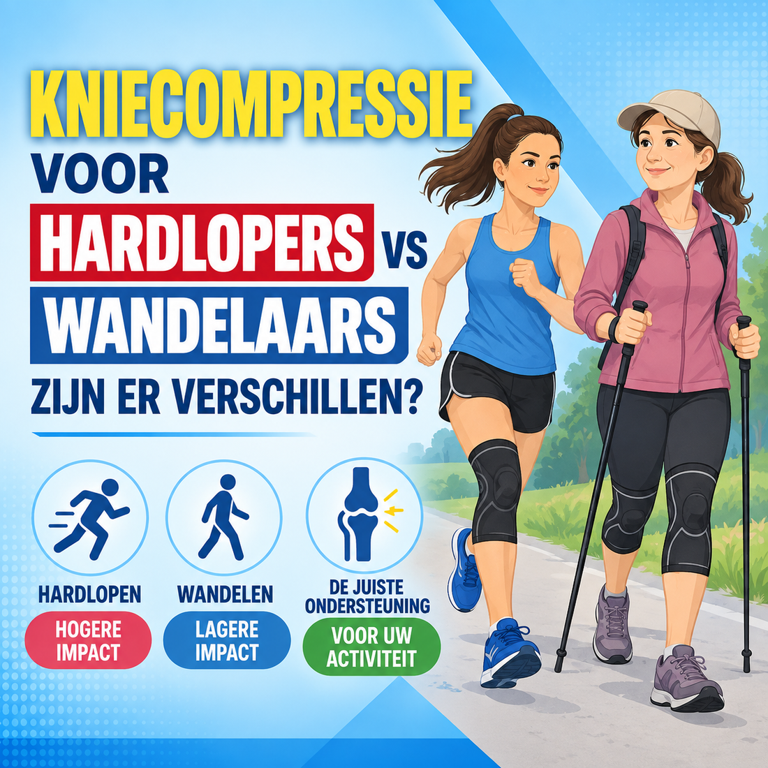 Kniecompressie voor hardlopers vs wandelaars: zijn er verschillen?
