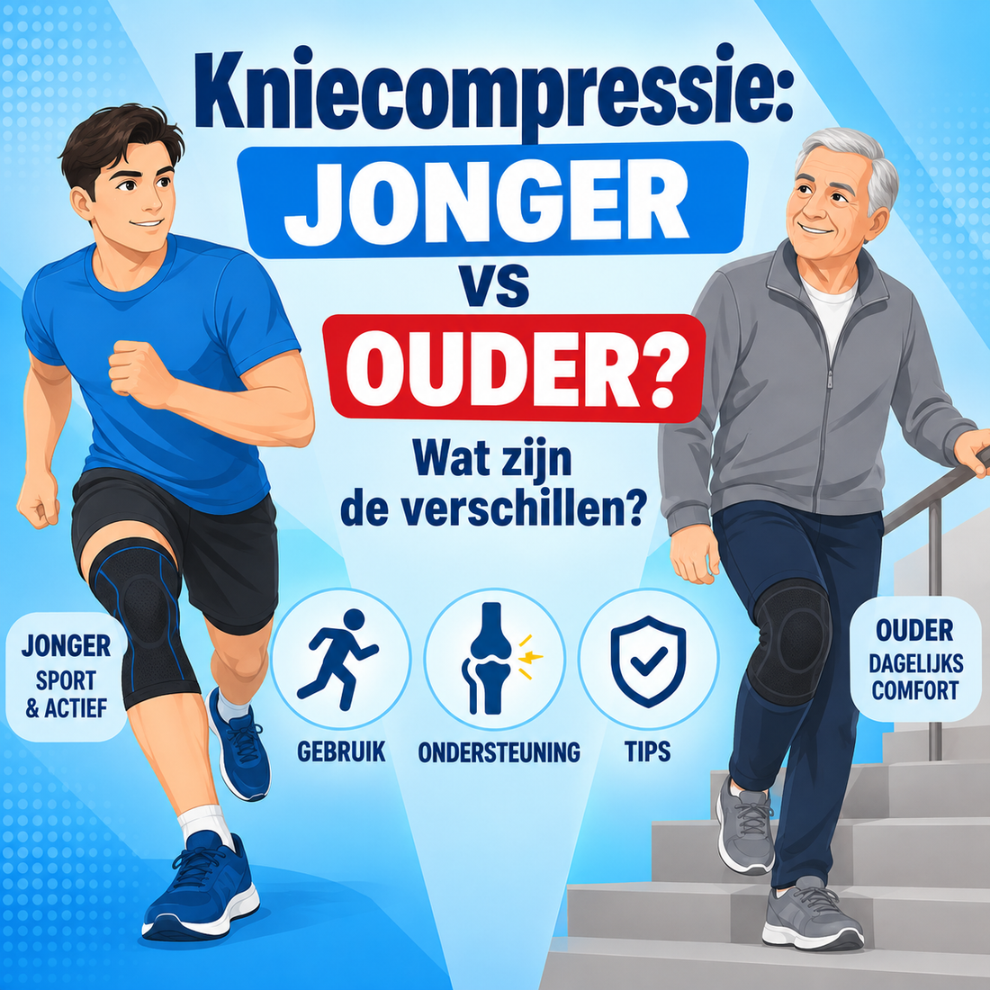 Kniecompressie: anders voor jongere vs oudere gebruikers?
