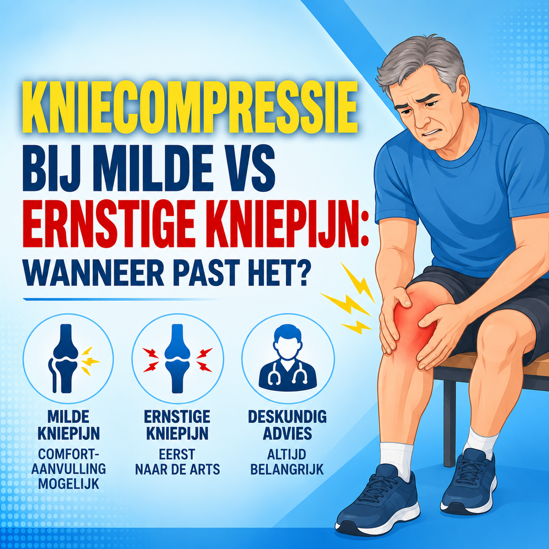 Kniecompressie bij milde vs ernstige kniepijn: wanneer past het?