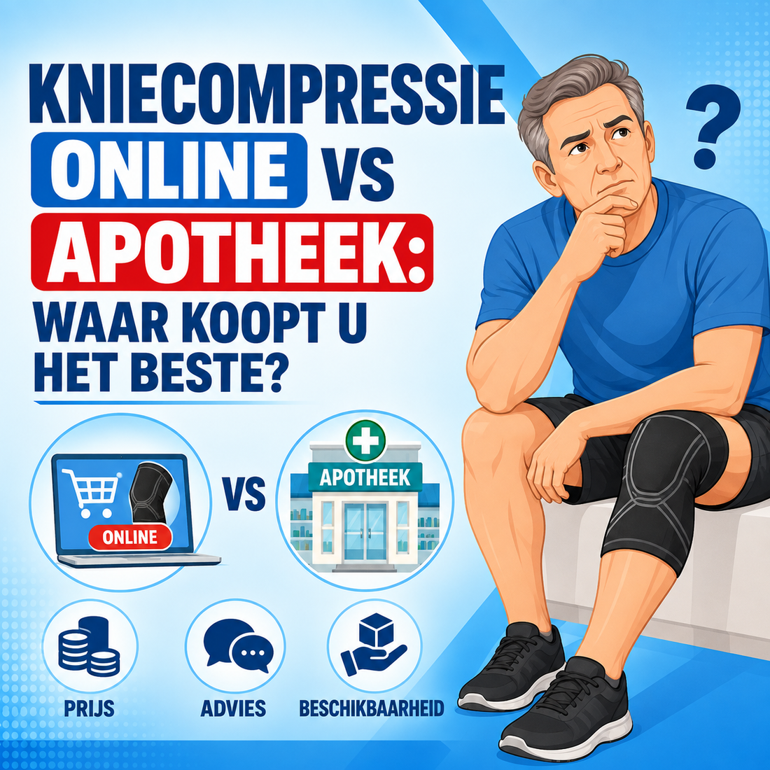 Kniecompressie online vs apotheek: waar koopt u het beste?