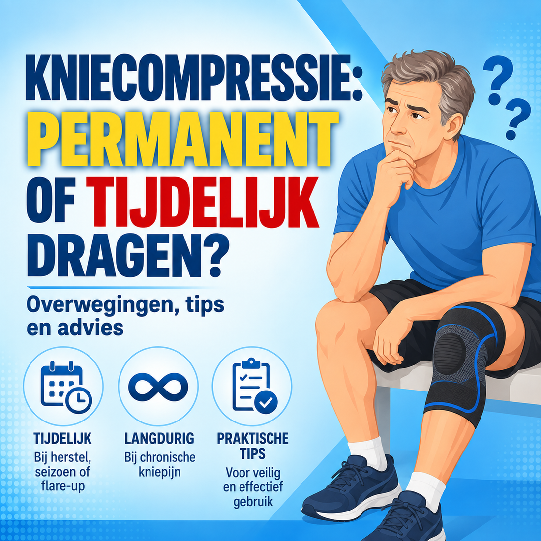 Kniecompressie: permanent of tijdelijk dragen?