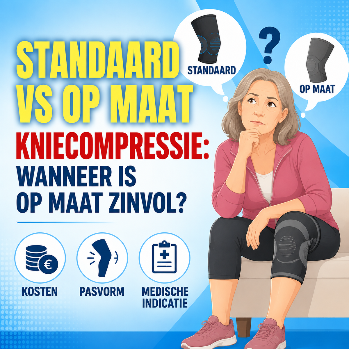 Standaard vs op maat gemaakte kniecompressie: wanneer is op maat zinvol?