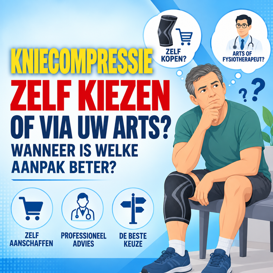 Kniecompressie zelf kiezen of via uw arts: wanneer is welke aanpak beter?