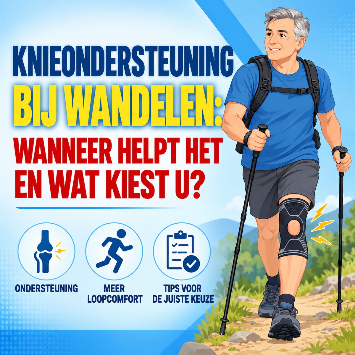 Knieondersteuning bij wandelen: wanneer helpt het en wat kiest u?