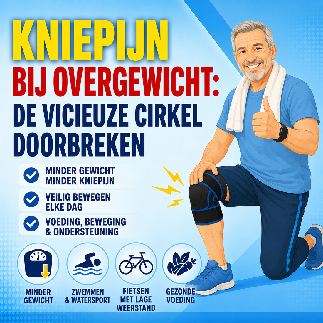 Kniepijn bij overgewicht: de vicieuze cirkel doorbreken