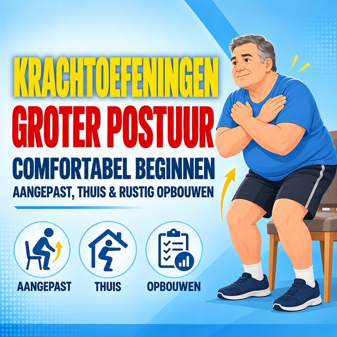 Krachtoefeningen beginnen bij een groter postuur