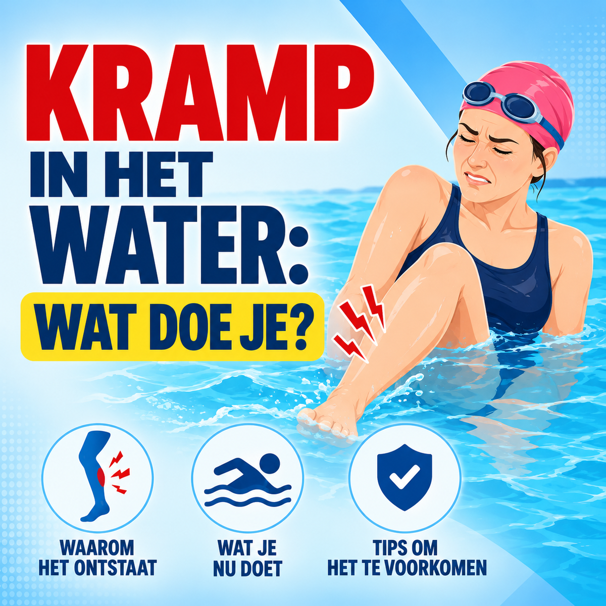 Kramp in het water: wat doe je?