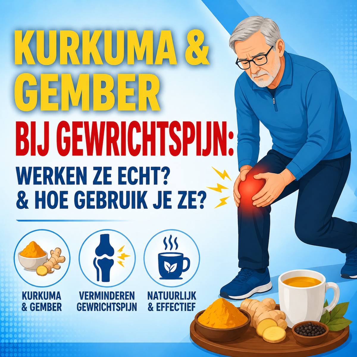 Kurkuma en gember bij gewrichtspijn: werken ze echt en hoe gebruik je ze?