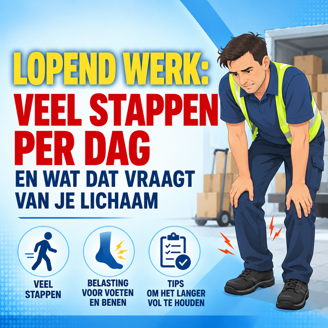 Lopend werk: veel stappen per dag en wat dat vraagt