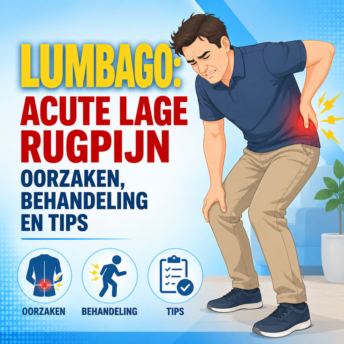 Lumbago: acute lage rugpijn — oorzaken, herkenning en behandeling