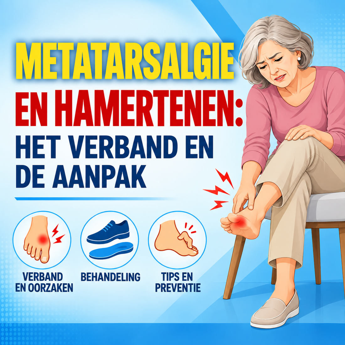 Metatarsalgie en hamertenen: het verband en de gecombineerde aanpak