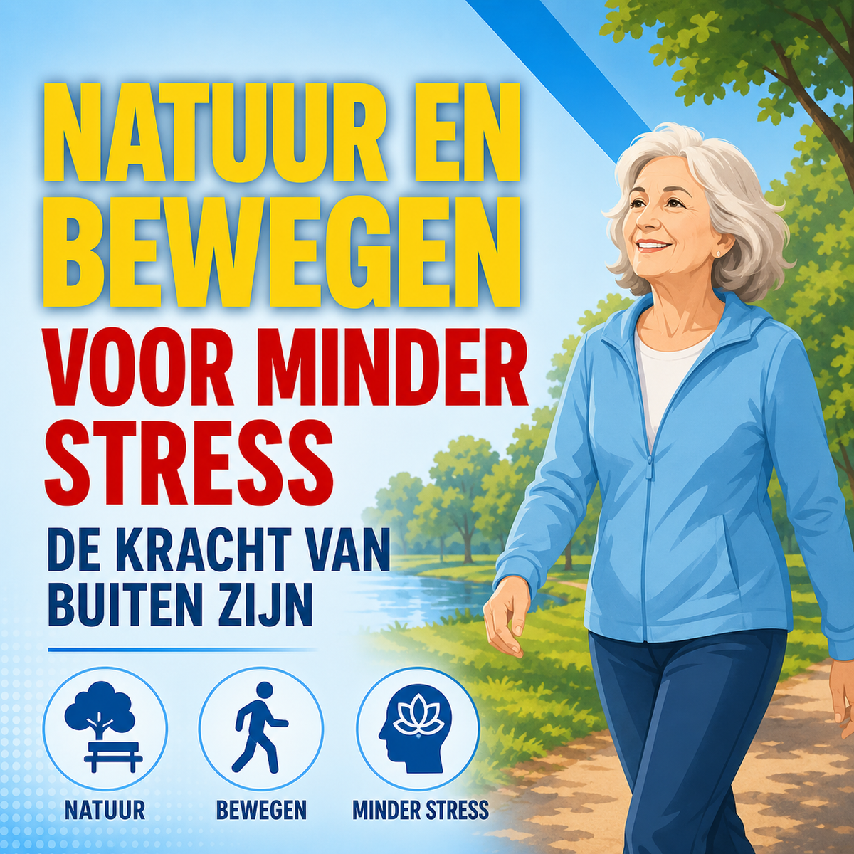 Natuur en bewegen voor stressreductie bij ouderen: de kracht van buiten zijn