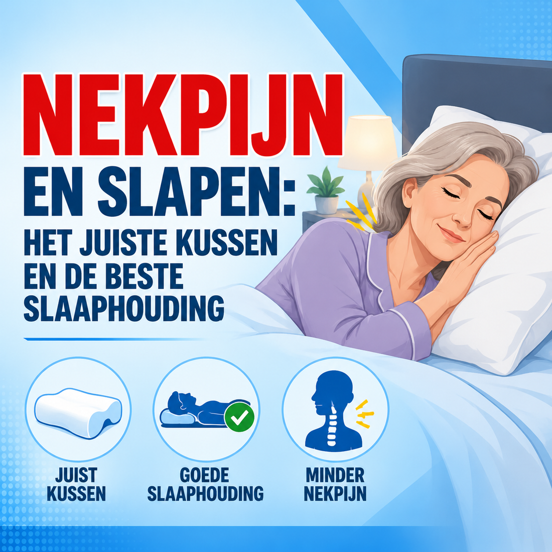 Nekpijn en slapen: het juiste kussen en de beste slaaphouding