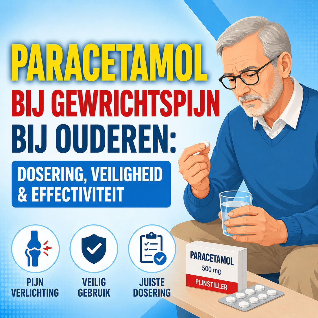 Paracetamol bij gewrichtspijn bij ouderen: dosering, veiligheid en effectiviteit