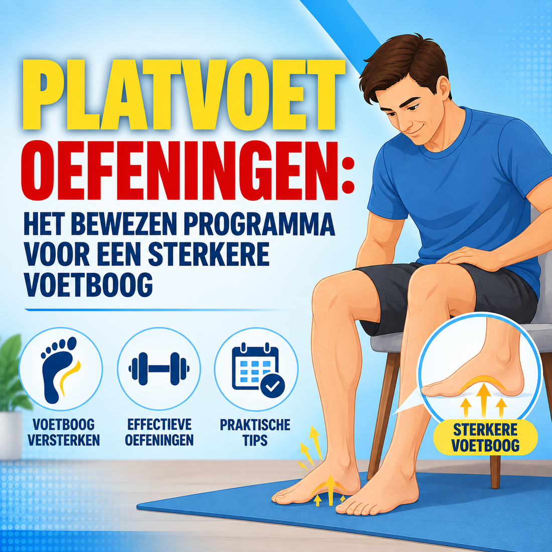 Platvoet oefeningen: het bewezen programma voor een sterkere voetboog
