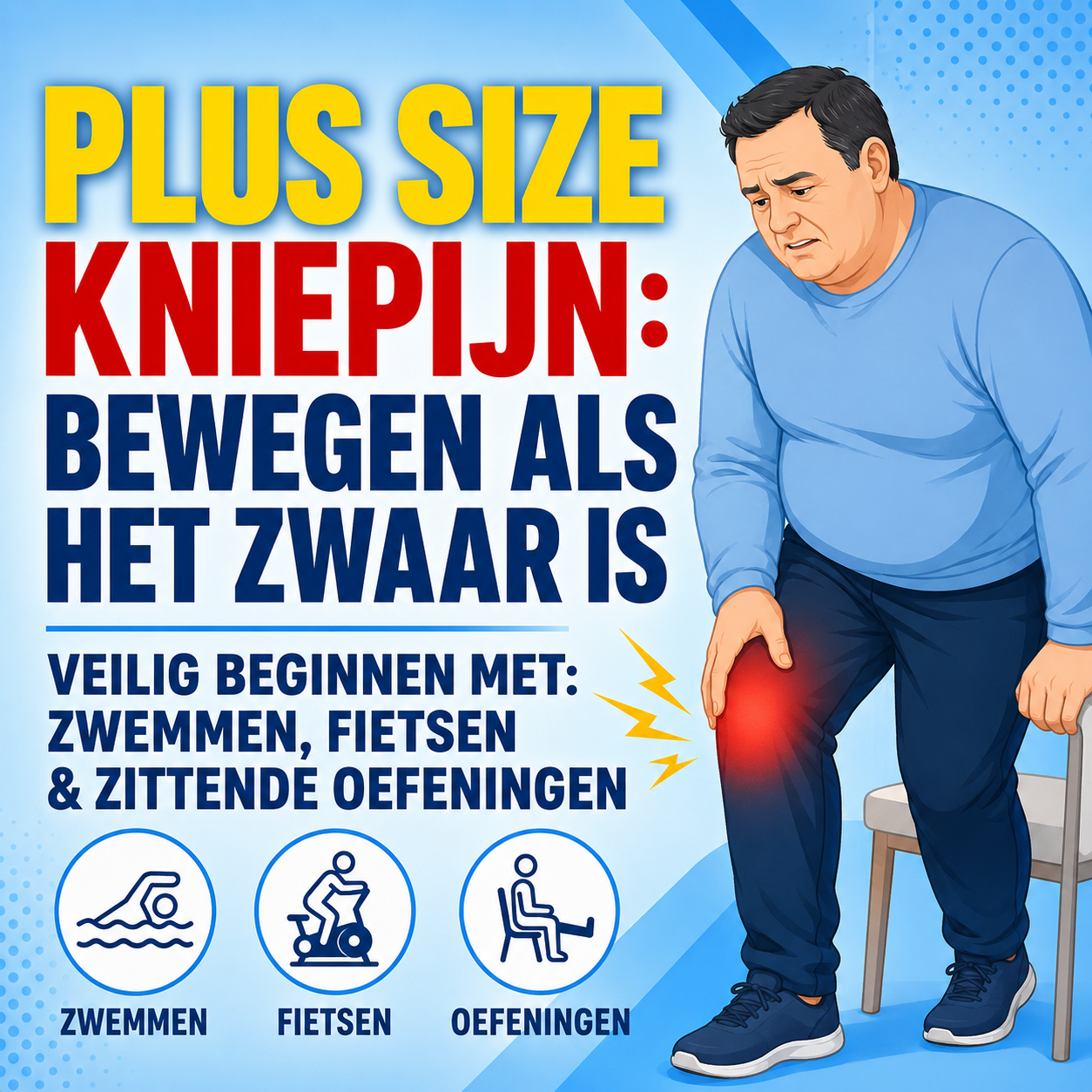 Plus size kniepijn: bewegen als het zwaar is