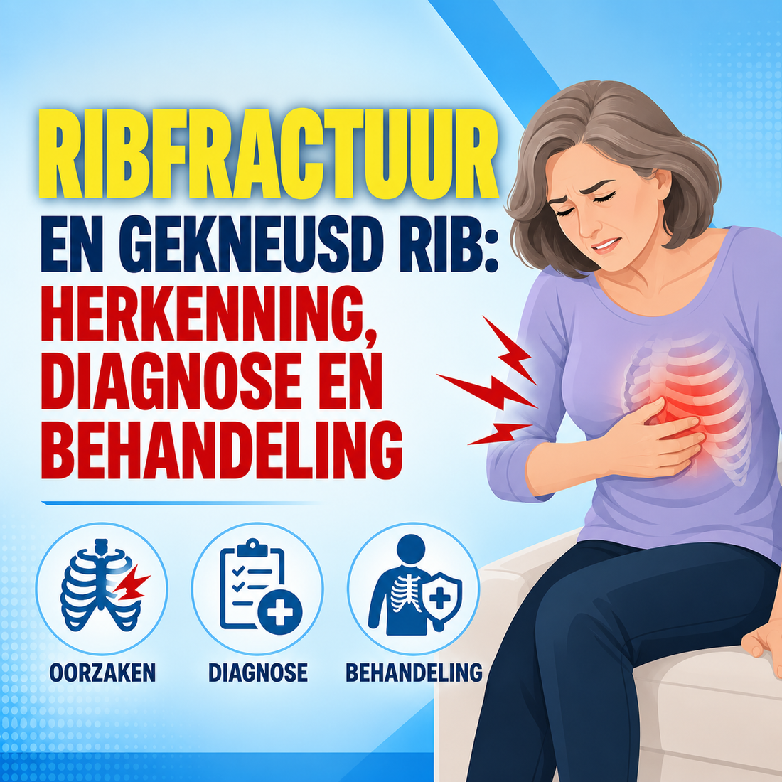 Ribfractuur en gekneusd rib: herkenning, diagnose en behandeling