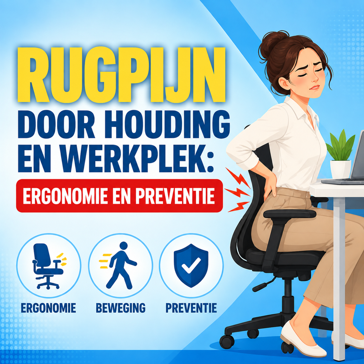 Rugpijn door houding en werkplek: ergonomie en preventie