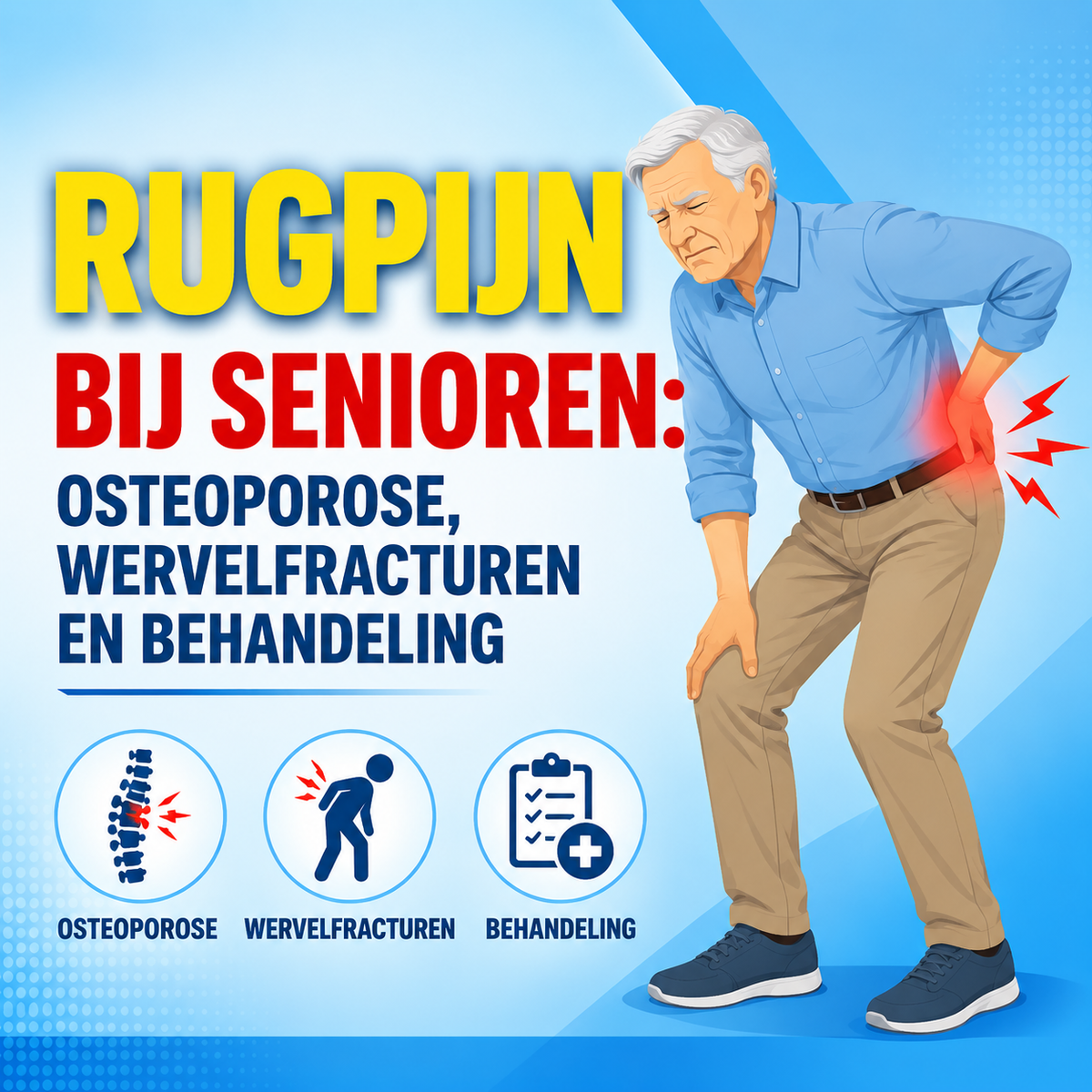 Rugpijn bij senioren: osteoporose, wervelfracturen en behandeling