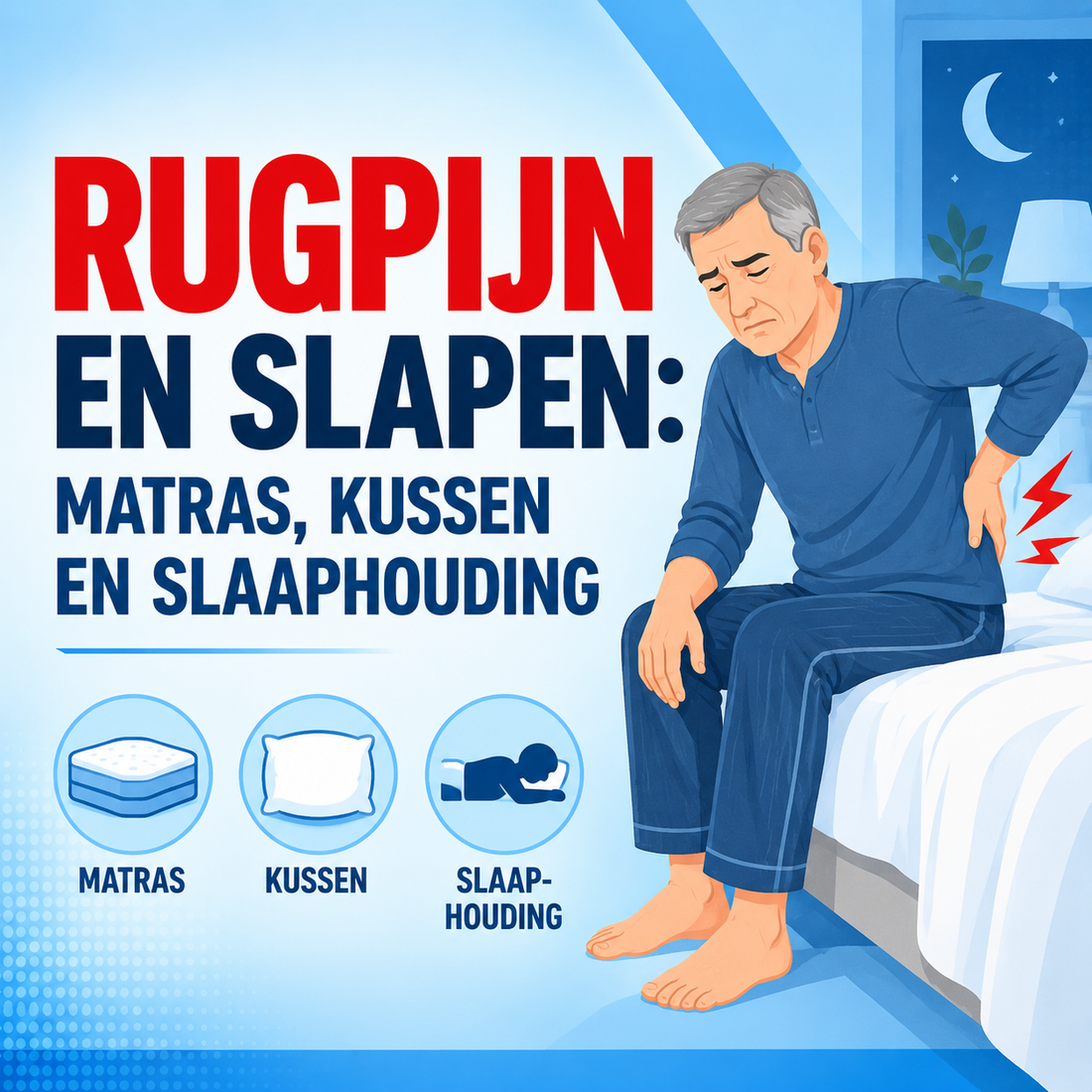 Rugpijn en slapen: matras, kussen en slaaphouding