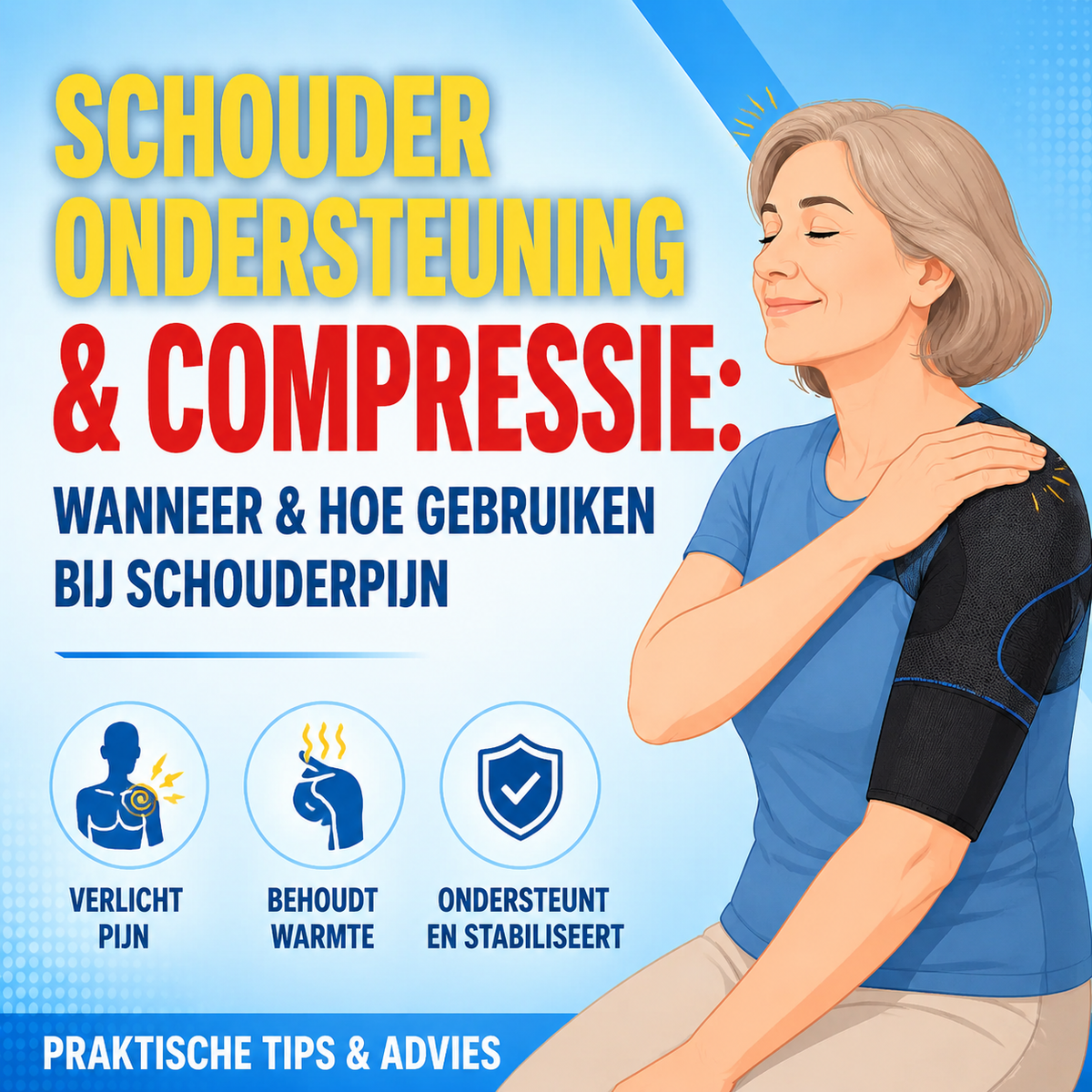 Schouderondersteuning en compressie: wanneer en hoe gebruiken bij schouderpijn