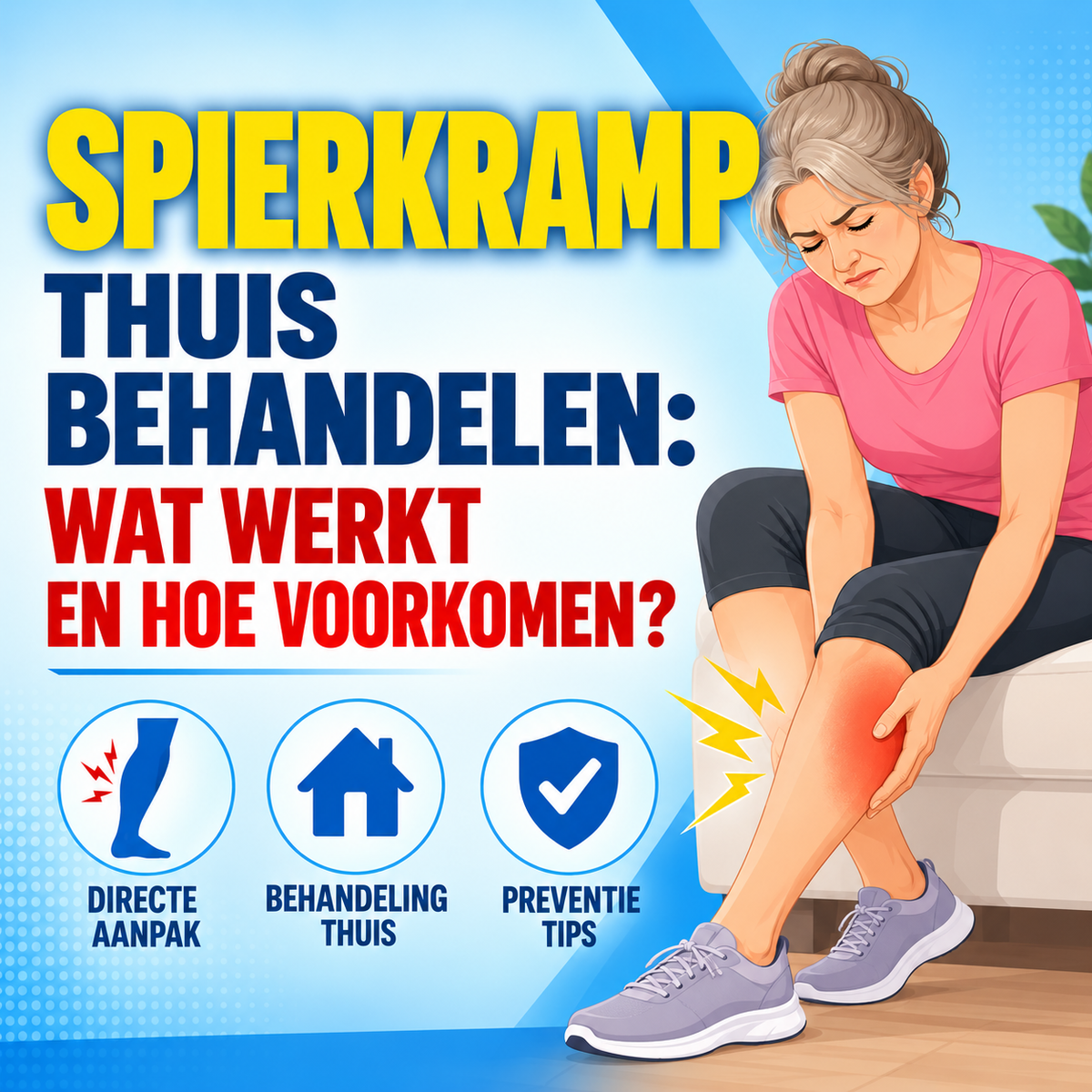 Spierkramp thuis behandelen: wat werkt direct en wat helpt op lange termijn