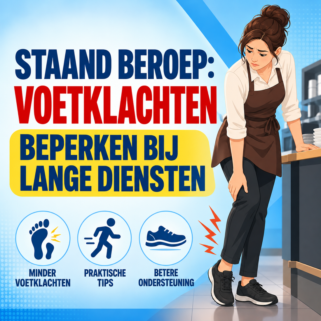 Staand beroep: voetklachten beperken tijdens lange diensten
