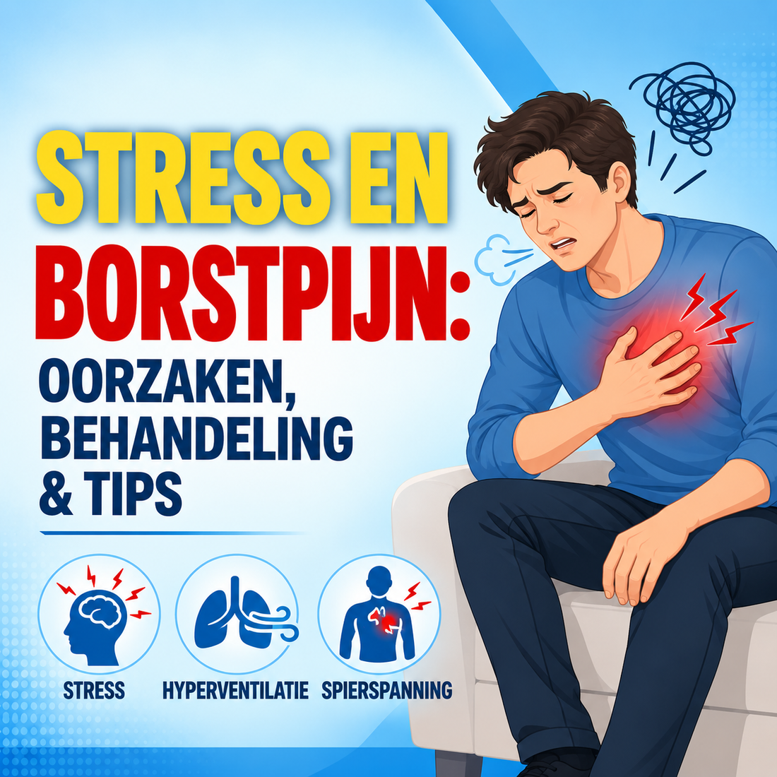 Stress en borstpijn: spierspanning, hyperventilatie en aanpak