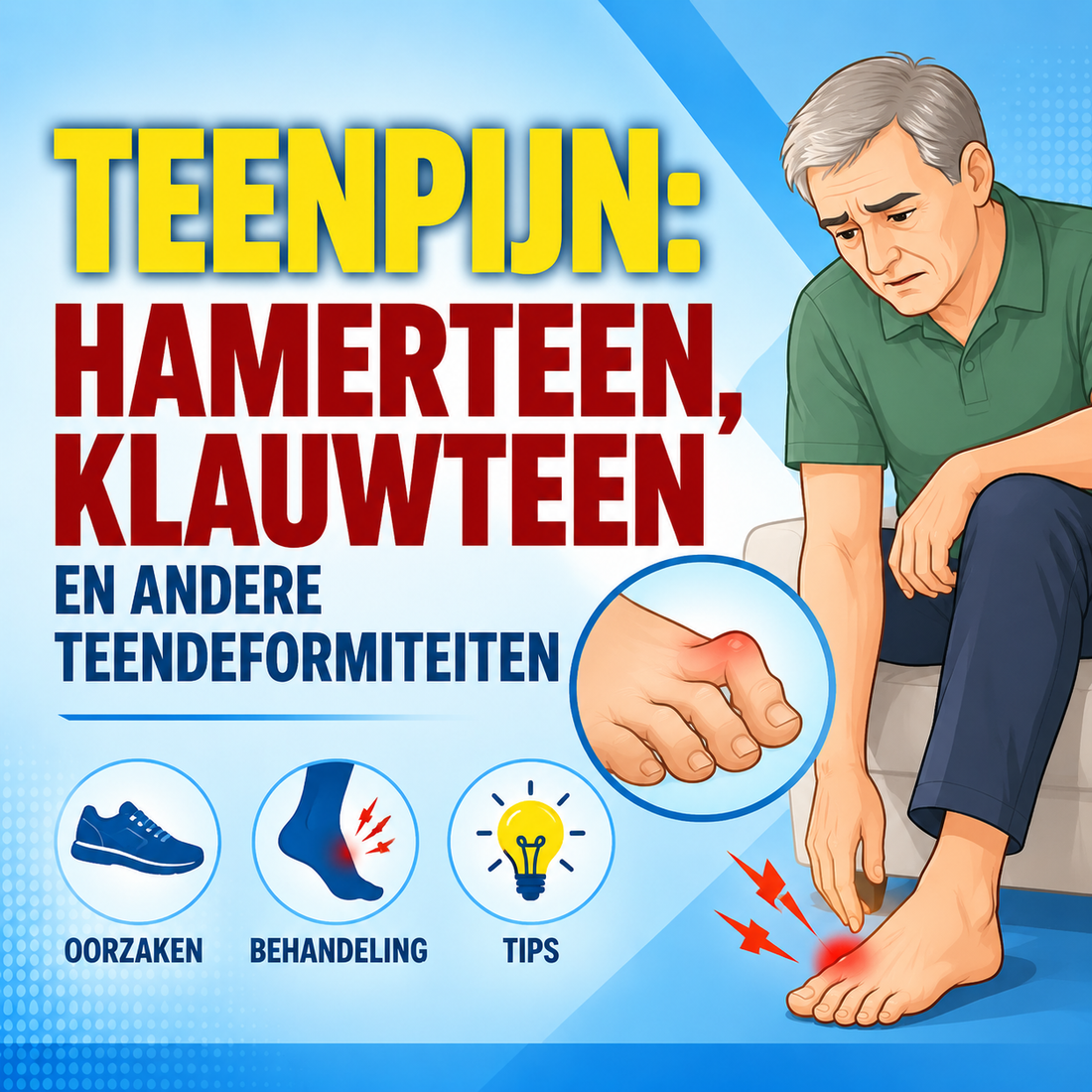 Teenpijn: hamerteen, klauwteen en andere teendeformiteiten