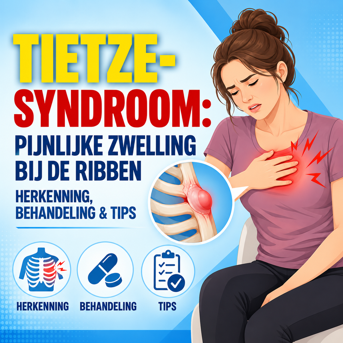 Tietze-syndroom: pijnlijke costochondrale zwelling — herkenning en behandeling